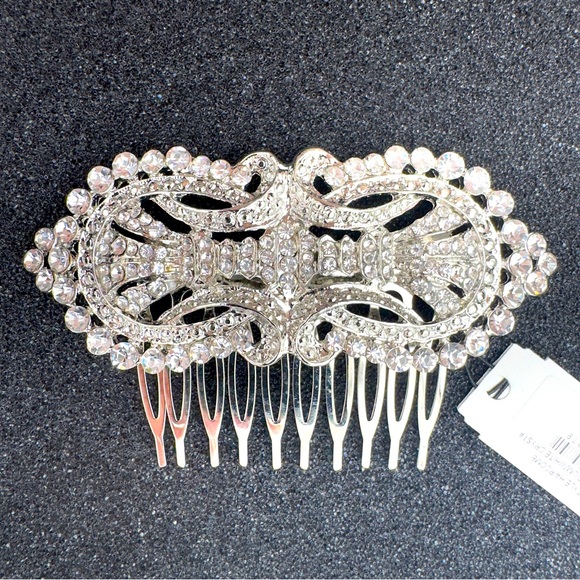 Nina New Crystal Floral Hair Comb Silver Tone Wedding Veil With Box Vintage Styl - Picture 1 of 8